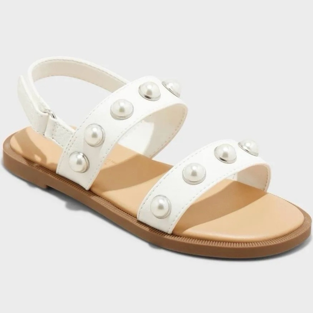 Cat & Jack Selene Pearl Sandals White Size 8 Toddler